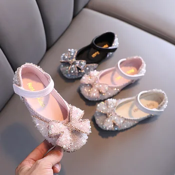 2023 новые летние корейские повседневные туфли с бабочками и бриллиантами для маленьких и больших детей для танцев