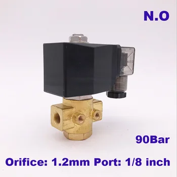 GOGO 90bar 2-ходовой латунный электромагнитный клапан высокого давления для подачи воды нормально открытый 1/8 