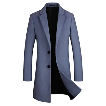 Высококачественное Мужское Длинное шерстяное Пальто, Мужское шерстяное пальто, Длинное пальто, Мужская Ветровка, Зимняя Мужская Одежда, Мужские Пальто, Мужское шерстяное пальто