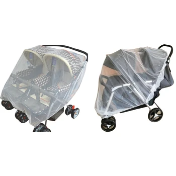 Двойная антимоскитная сетка для коляски, полное покрытие, эластичный сетчатый чехол, детские товары Первой необходимости, прямая поставка
