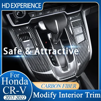 Для Honda CRV CR-V 2017-2022, наклейка из углеродного волокна, внутренняя отделка, Модифицированный защитный чехол, Обертывания, Автомобильные Запчасти, Аксессуары