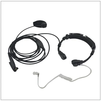 Комплект видеонаблюдения с горловым микрофоном средней мощности с полупрозрачной Трубкой и пальцевым PTT для радиостанции Motorola GP328plus GP338plus GP344 GP388