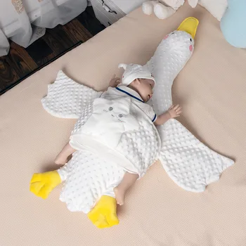 Подушка для ухода за ребенком, подушка для помощи ребенку во сне, Плюшевая игрушка с мультяшным гусем, Бампер для детской кровати, Облегчающий дыхание младенца с летним ковриком