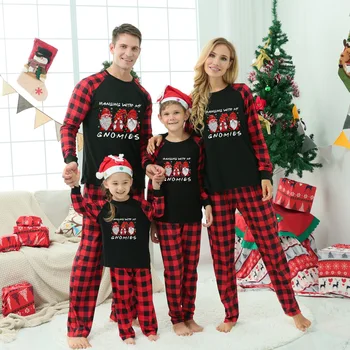 Семейный рождественский комплект одежды для детей, Пижамный костюм для мамы и папы, костюм на Новый Год 2023, одинаковые пижамные комплекты