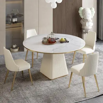 Современная Комбинация, Мраморный Журнальный столик для гостиной, Новая минималистичная Итальянская Мебель для балкона, Роскошный Обеденный стол и стул