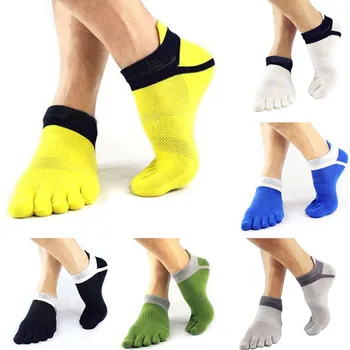 1 Пара спортивных носков на щиколотке с пятью пальцами, хлопчатобумажные мужские полосатые сетчатые дышащие формирующие носки с носками EU38-43