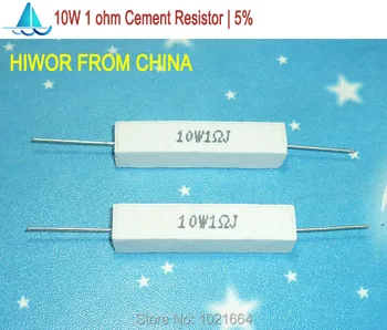 (10 шт./лот) 10 Вт 1 Ом Керамический Цементный Силовой резистор 1 Ом TOL 5% резисторов