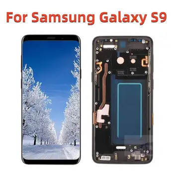 100% Оригинальный Дисплей Для SAMSUNG Galaxy S9 G960f ЖК-дисплей с Сенсорным экраном, Дигитайзер, Запчасти Для Ремонта С Рамкой Для Samsung S9 LCD