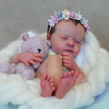 19-дюймовые раскрашенные детали куклы, милая картина для спящего ребенка с видимыми венами, тканевое тело в комплекте