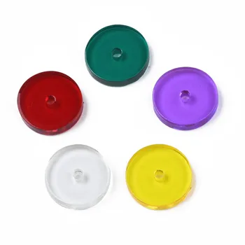 20ШТ Прозрачных акриловых бусин Heishi Beads Flat Round/Disc Смешанного цвета 14, 5x2, 5 ~ 3 мм Отверстие: 2 мм