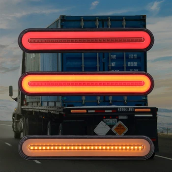 2x100 СВЕТОДИОДНЫЙ стоп-сигнал для грузовика с прицепом Водонепроницаемый неоновый 3 в 1 Halo Ring Задний стоп-сигнал с плавным сигналом поворота