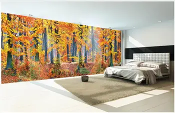 3d обои фотообои на заказ HD осенний лес желтый лиственный пейзаж домашний декор обои для гостиной для стен 3 d