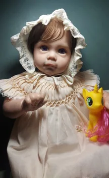 55-сантиметровая кукла Bebe, Возрожденная Малышка Мэгги, с коричневыми волосами, мягкая на ощупь 3D-кожа с видимыми венами, Высококачественная Художественная кукла