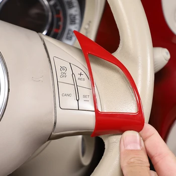 ABS Пластик 3 Стиля Интерьера Автомобиля Кнопка Рулевого Колеса Рамка Отделка Декоративные Аксессуары Чехол Для Fiat Abath 500 2010-2015