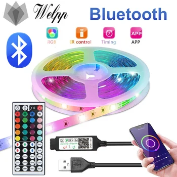 Bluetooth USB светодиодные ленты DC 5V Подсветка RGB 5050 Светодиодное освещение Свет лампы Управление приложением телефона для вечеринки с подсветкой телевизора TikTok Light
