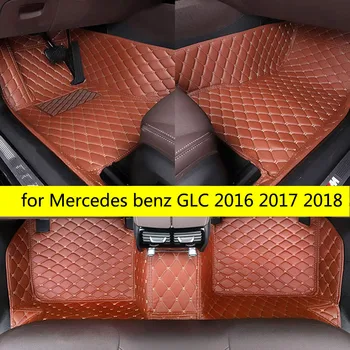 CRLCRT кожаные автомобильные коврики для Mercedes Benz GLC 2016 2017 2018 Пользовательские автоматические накладки для ног автомобильный ковровый чехол