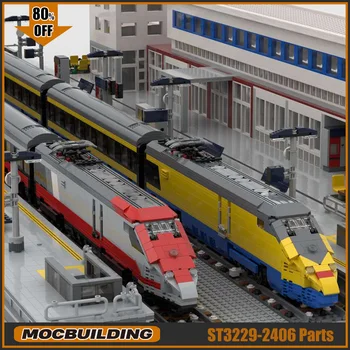 Freccia High Speed Train MOC Building Blocks National City Vehicle Series Технологические кирпичи DIY Assembly Model Коллекция игрушек