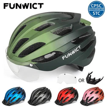 FUNWICT Велосипедный MTB Шлем для Мужчин И Женщин, Защитные Очки, Солнцезащитный Козырек, Велосипедный Защитный Скутер, Скоростной Мотоцикл, Велосипедные Шлемы