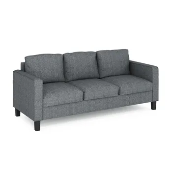 Furinno FS193292GM Современный 3-местный диван с обивкой Bayonne из оружейного металла