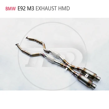 HMD Титановый сплав Средняя выхлопная труба Коллекторная Водосточная труба подходит для автоматической модификации BMW E92 M3 Электронный клапан глушителя