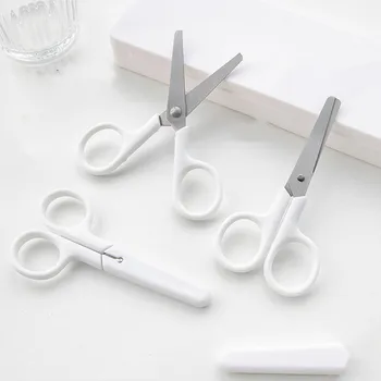 INS Style Мини-ножницы белого цвета с портативным лезвием из нержавеющей стали для ручной работы из бумаги, подарков для студентов, канцелярских принадлежностей