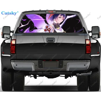 Kujou Sara Genshin Наклейка на ударное окно, графическая ПВХ Декоративная наклейка на грузовик, перфорированная виниловая универсальная наклейка