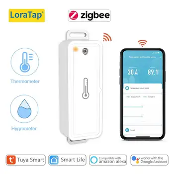 LoraTap ZigBee 3.0 Датчик температуры и влажности Tuya Smart Life интеллектуальная настройка комфортной среды Google Home Alexa