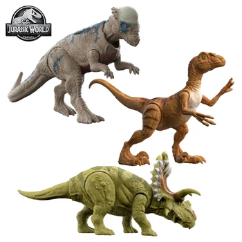 Mattel Jurassic World Dominion Собирает Фигурку Динозавра Пахицефалозавр Космоцератопс Велоцираптор Модель Атаки Детская Игрушка