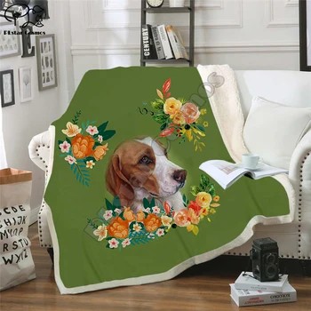 Plstar Cosmos Домашнее животное собака цветок щенок Одеяло с забавным персонажем 3D принт Шерп Одеяло на Кровать Домашний Текстиль Сказочный стиль-12