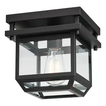 Sorrell 1-Потолочный светильник для наружного монтажа заподлицо светло-бронзового цвета с абажуром из прозрачного стекла, 44779