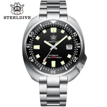 STEELDIVE бренд SD1980 200m Diver Watch из нержавеющей стали NH35 Автоматические часы для дайвинга NH35 с керамическим безелем механические часы мужские