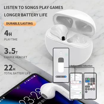 TWS Bluetooth Наушники Беспроводные Наушники Air Pro 6 Smart Touch In-Ear Стерео 5,0 Спортивные Наушники Для Apple iPhone Xiaomi Huawei