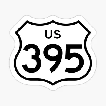 Us Route 395 1961 Cutout Edition, 5ШТ Автомобильные наклейки для мотоцикла, Домашний декор, Художественная комната, Фоновые украшения, Ноутбук, Забавная стена