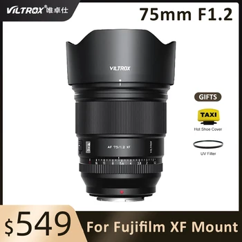 Viltrox 75 мм F1.2 APS-C Объектив камеры с автоматической фокусировкой для Fujifilm FX X-T5 Fuji X Mount Sony E A74 A73 Mount Nikon Z Z5 Z7 Объектив камеры
