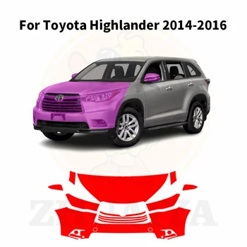 ZHUAIYA 7,5 толстая Предварительно Вырезанная краска Для автомобиля, Защитная пленка для авто, Прозрачный Бюстгальтер, Набор Наклеек PPF для Toyota Highlander 2014-2016