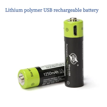 Аккумуляторная батарея типа АА 1,5 В 2А 1250 мАч USB-зарядка литий-полимерная USB-аккумуляторная батарея Использование кабеля для зарядки Micro USB