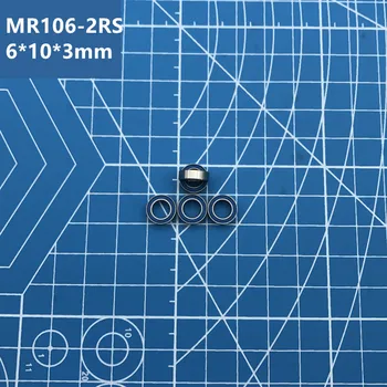 Бесплатная Доставка 10 шт. Высококачественный шарикоподшипник MR106-2RS с глубоким пазом MR106 2RS 6*10*3 мм синий резиновый герметичный миниатюрный MR106RS