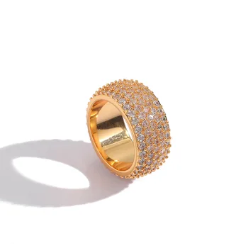 Винтажное медное кольцо с кубическим цирконием в стиле хип-хоп, полый дизайн, изысканные подарочные украшения