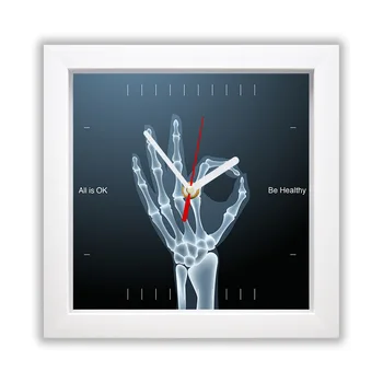 Все В ПОРЯДКЕ, Рентгеновский снимок человеческой Руки, Белые квадратные настольные часы, Офис Ортопеда, Медицинский Декор, Настенные часы со скелетом, современный дизайн