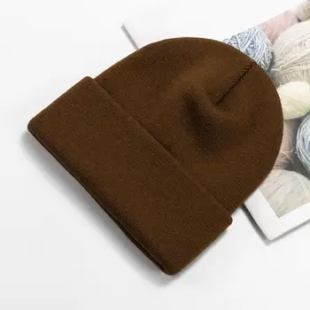 Вязаная шапка Уютная зимняя шапка Унисекс Вязаная теплая эластичная шапочка для женщин Мужчин