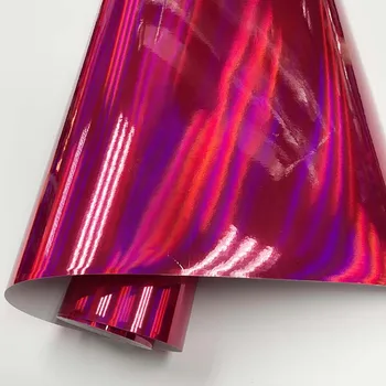 Глянцевая голографическая розовая хромированная виниловая пленка для обертывания без пузырьков воздуха, автомобильная обертка, виниловые наклейки DIY
