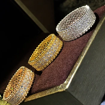 Горячая Распродажа, Классическое кольцо из стерлингового серебра 925 пробы, полное бриллиантов, Геометрическое Кольцо С Цирконием, женский модный бренд, роскошный подарок для Банкета, лучшие ювелирные изделия