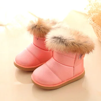 Детские Зимние ботинки Для девочек И мальчиков, Зимние ботинки С теплым плюшевым кроличьим мехом, Детские Зимние ботинки Для Маленьких Девочек, Обувь для маленьких мальчиков