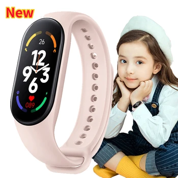 Детские Спортивные часы с силиконовым браслетом M7, электронные наручные часы для женщин, мужские водонепроницаемые цифровые часы, гарантия один год