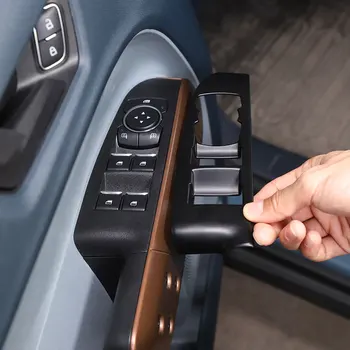 Для Ford Maverick 2022 ABS Углеродное волокно/Матовый черный/Красный Автомобильный Стеклопакет Кнопка Подъема Рамки крышка отделка Наклейка Автомобильные Аксессуары