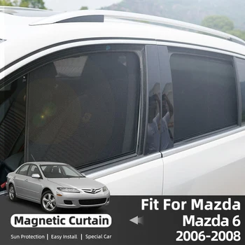Для Mazda 6 GG Седан 2002-2008 Mazda6 MPS Автомобильный солнцезащитный козырек Переднее лобовое стекло Магнитная сетчатая занавеска Заднее боковое окно Солнцезащитный козырек