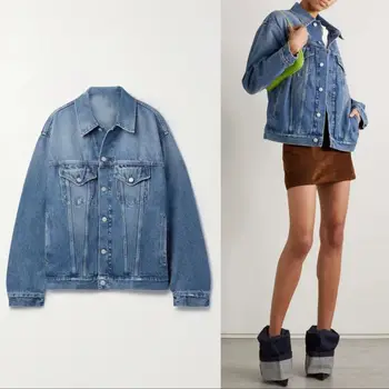 Женская свободная джинсовая куртка 2023, новое модное повседневное пальто