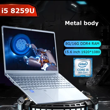 Игровой Ноутбук Intel Core i5 8259U, 15,6-дюймовый Портативный Ноутбук Win 10, 8G/16G DDR4 RAM, 128 Г-1 ТБ SSD с клавиатурой с подсветкой