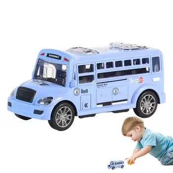 Игрушечный школьный автобус, Инерционные транспортные средства, игрушки для малышей, Милые мультяшные детские симуляторы транспортных средств, Игрушечная модель, Рождественский подарок для мальчиков