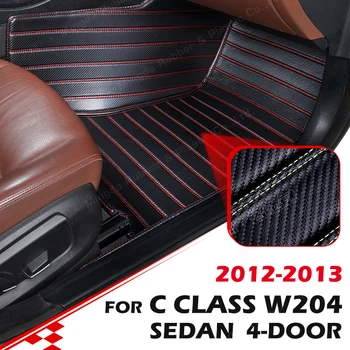 Изготовленные на заказ коврики из углеродного волокна для Mercedes Benz C Class Седан W204 (4-дверный) 2012 2013, ковровое покрытие для ног, Аксессуары для интерьера Авто